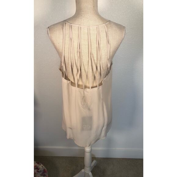 Chaser Strappy Crepe De Chine Silk Camisole in Bone - M - Picture 5 of 6